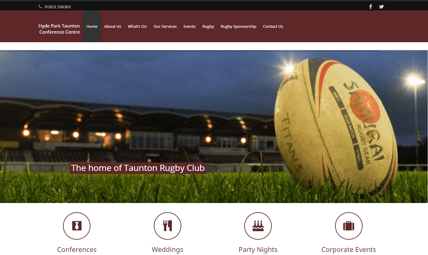 Taunton Rugby Club’s Conference Centre Website Launched